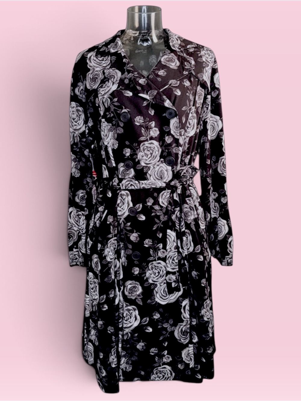 Torrid Black and White Floral Double Breasted Jacket Dress